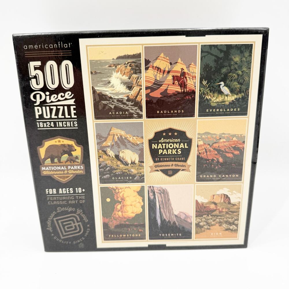 Puzzle National Parks 500 Piece New in Box 18x24 Wilderness Wonder Americanflat